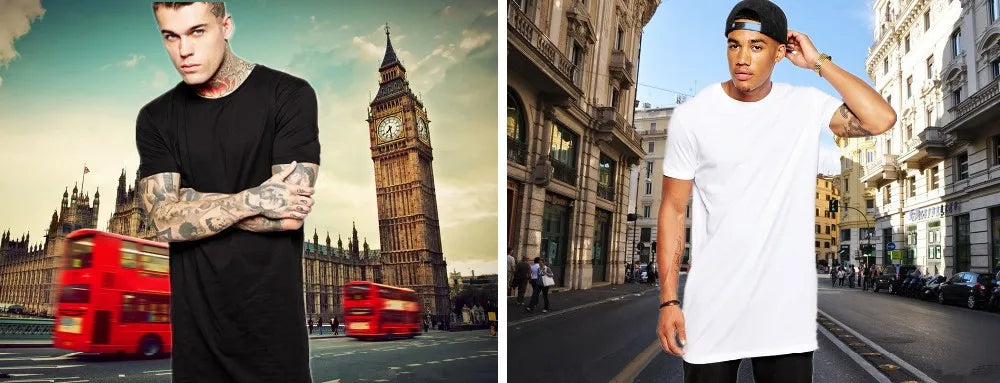 T-shirt Long Oversize-Noire Streetwear