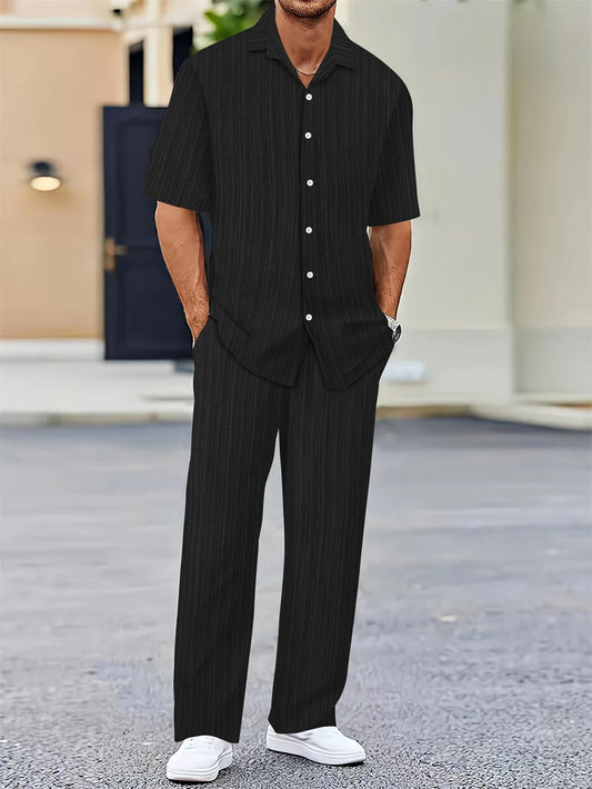 Ensemble Homme Été 2024 - Chemise Classique & Pantalon Léger | Style Chic & Décontracté
