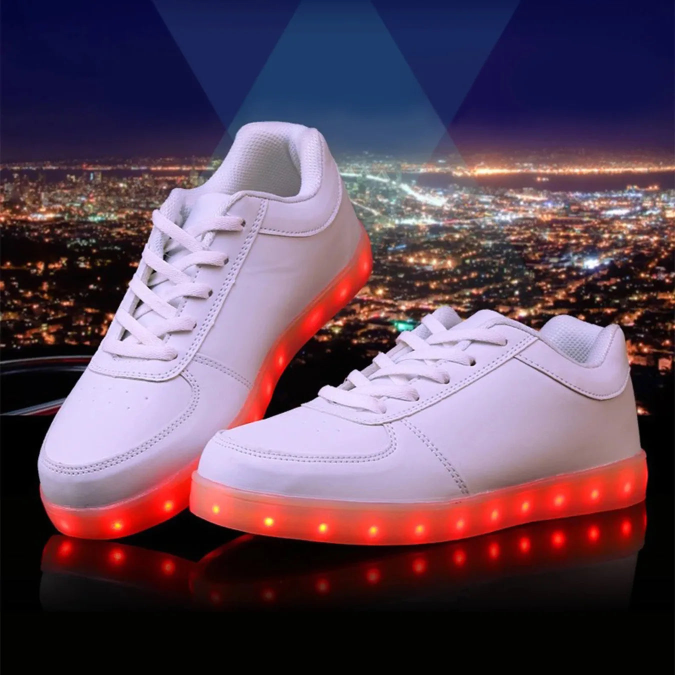 Chaussures de skate à Led avec motif Drapeau Américain-Style Tendace pour Hommes es Femmes