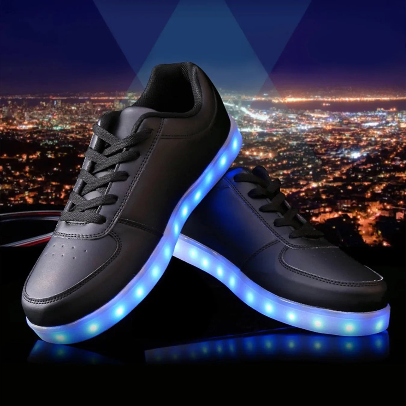 Chaussures de skate à Led avec motif Drapeau Américain-Style Tendace pour Hommes es Femmes