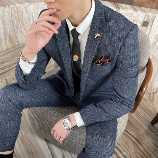 Costume 3 Pièces Homme Style Britannique – Élégant & Moderne pour Mariage, Soirée ou Travail